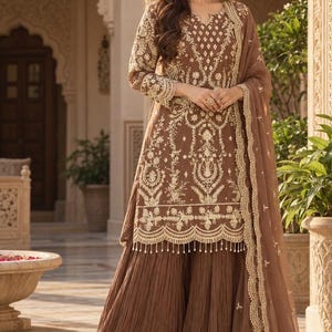 golden brown colour dress Item code