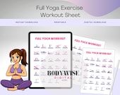 Full Yoga Workout Sheet | Beginner to Advanced Flexibility Guide (Digital Download)