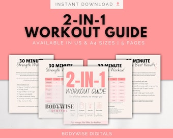 2-in-1 Workout Challenge Get Fit and Feel Good | Printable Workout Guide (Digital PDF)