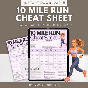 10 Meile Laufen Anleitung | 16K Run Spickzettel, 6 Wochen Trainingsplan (Digital Fitness PDF)