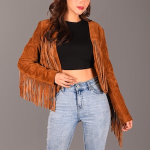 90s Fringe Suede Jacket - Etsy