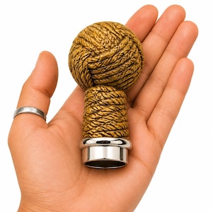 Rope Knot Cane Handle, Antique Gold Metal Alloy Walking Stick Top