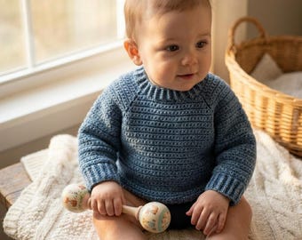 Patroon gehaakte babytrui, geribbelde babykleding, pdf