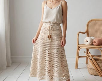Crochet Lightweight Skirt Pattern, Crochet Boho Mesh trouser Pattern, Crochet Beach Skirt, Crochet Festival Skirt, Crochet Handmade Skirt