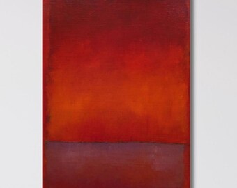 Mark Rothko Style Abstract Canvas Print Red Orange Color Field Wall Art Poster