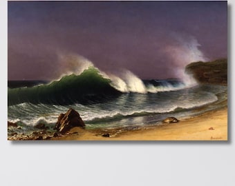 Albert Bierstadt Sea Wave Canvas Print Vintage Landscape Art Poster Ocean Wall Decor Home