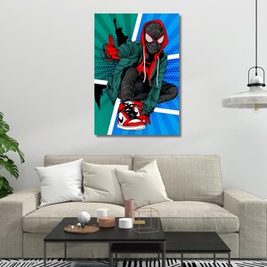 Spider-Man Nike Air Canvas Print Kids Wall Decor Modern Superhero Sneaker Art Poster image 3