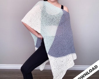 PDF - PATTERN ONLY - Felicity Poncho - knit poncho - knit cape  - handmade poncho - knit pattern cape - knit pattern poncho