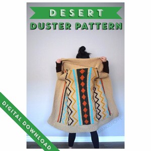 PDF PATTERN ONLY Desert Duster Sweater Pattern slouchy sweater southwest inspired sweater pattern crochet pattern image 5