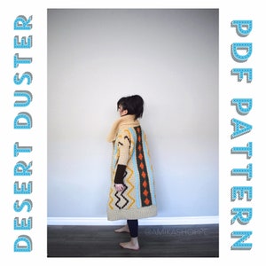 PDF PATTERN ONLY Desert Duster Sweater Pattern slouchy sweater southwest inspired sweater pattern crochet pattern image 3