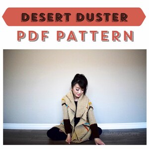 PDF PATTERN ONLY Desert Duster Sweater Pattern slouchy sweater southwest inspired sweater pattern crochet pattern image 4