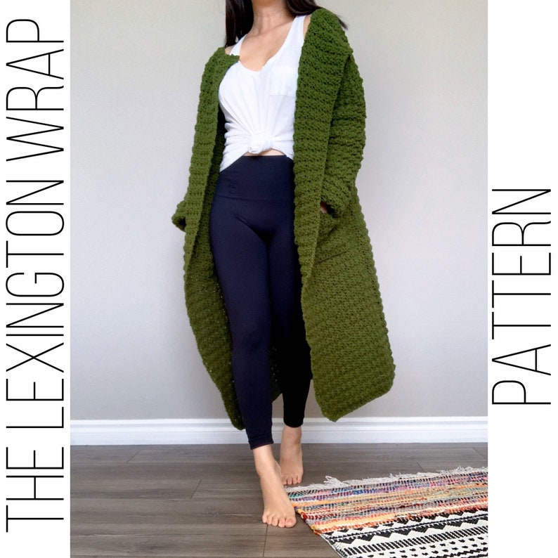cozy sweater the Lexington Wrap PATTERN ONLY preppy jacket PDF classic coat crochet pattern