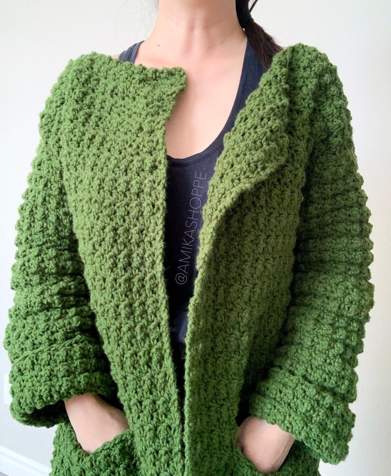 cozy sweater the Lexington Wrap PATTERN ONLY preppy jacket PDF classic coat crochet pattern