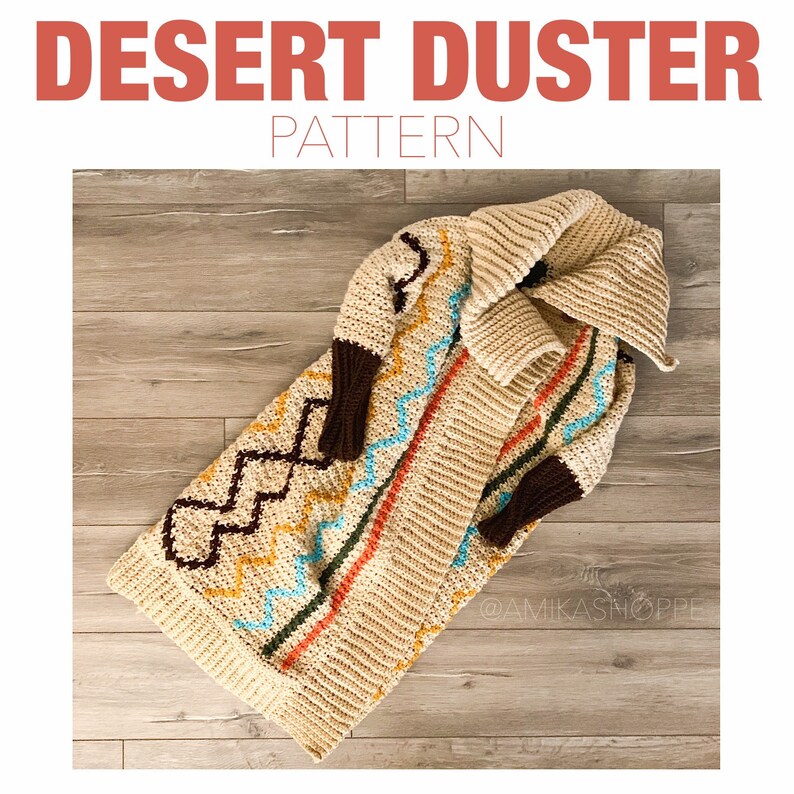 PDF PATTERN ONLY Desert Duster Sweater Pattern slouchy sweater southwest inspired sweater pattern crochet pattern image 2