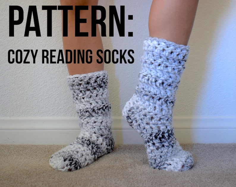 PDF PATTERN ONLY Cozy Reading Socks Crocheted Sock - Etsy