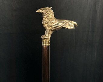 Griffioen handvat wandelstok handgemaakte houten riet messing vogelkop personeel collectible gentleman cadeau