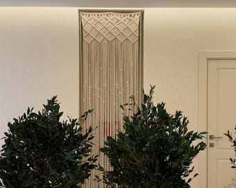 Patrón de cortina de macramé, tutoriales en PDF para decoración de pared, instrucciones escritas para dormitorio estilo boho, productos digitales, patrones hechos por mí, nudos nórdicos.