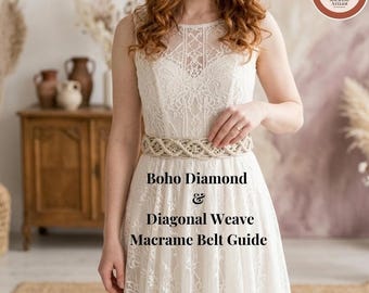 Cinturón, PDF de macramé, cinturones, patrón tutorial, ropa bohemia, instrucciones escritas, productos digitales, patrones hechos por mí, nudos nórdicos bohemios