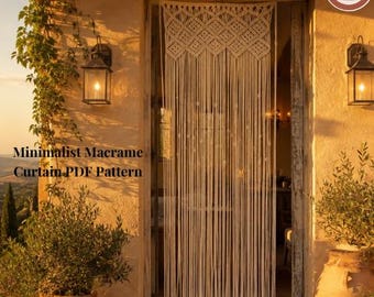 Patrón de cortina de macramé, tutoriales en PDF para decoración de pared, decoración bohemia para dormitorio, instrucciones escritas, productos digitales, patrones hechos por mí, estilo bohemio.