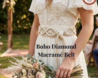 Makramee PDF, Gürtel, Anleitung-Muster, Boho Kleidung, geschriebene Anweisungen, digitale Produkte, Made By Me Muster, nordische Knoten, Rave Outfits