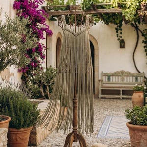 Macraméjurk, festivalkleding, zonnejurk, strandbedekking, rave-outfit, boho-jurken, heksenkostuum, shabby chic, zomerkleding, boho