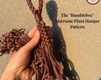 Patrón PDF para colgador de plantas de macramé, decoración bohemia, productos digitales de Be Patterns, decoración de jardín, nudos nórdicos, maceta colgante para amantes de las plantas.