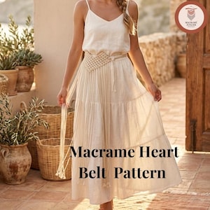 Cuore, Modelli Macramè, Cintura Intrecciata, Tutorial Cinture, Modelli, PDF, Crea i Tuoi Prodotti Digitali con Istruzioni Scritte Realizzati da Me Modelli