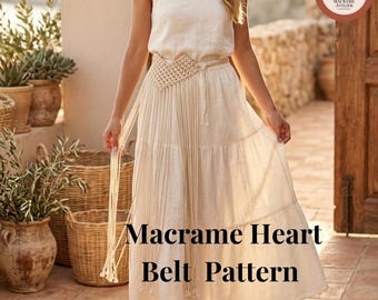Corazón, Patrones de macramé, Cinturón tejido, Tutorial de cinturones, Patrones, PDF, Crea tus propias instrucciones escritas Productos digitales hechos por mí Patrones