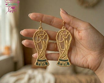 FIFA World Cup Trophy Earrings FSL Embroidery Design