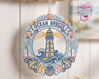 Ocean Breeze FSL Embroidery Design, Free Standing Lace Embroidery, Digital Download