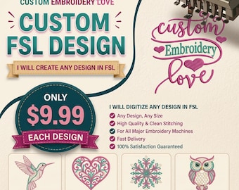 Custom FSL Design – Free Standing Lace Digitizing Service | Machine Embroidery