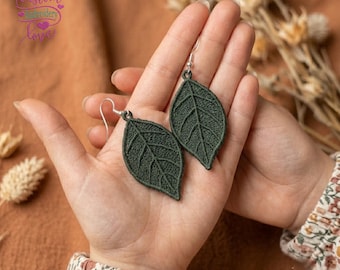 Boho Leaf FSL Earrings Embroidery Design