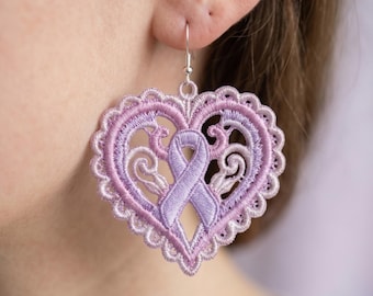 Flower Bunch Cancer Survivor FSL Earrings Embroidery Design
