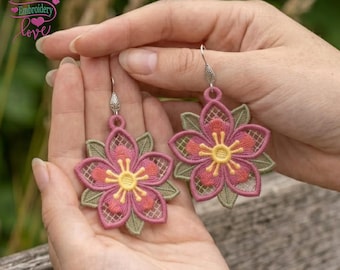 Kolczyki Blossom FSL z haftem