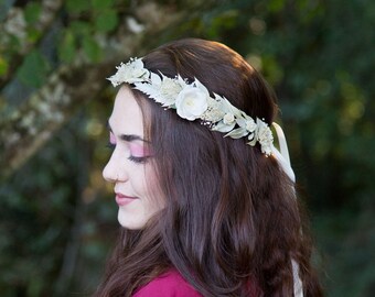 Ivory bridal floral crown