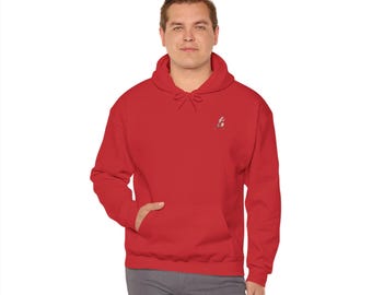 Sudadera con capucha y mini sudadera con capucha bordada con diseño de gato surfista / Sudadera con pequeño logo en el pecho