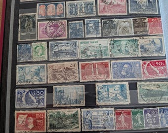 Lote de 500 sellos franceses cancelados de todos los períodos, sellos franceses, colección filatélica, vintage