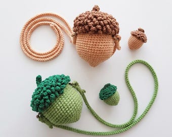 Crochet Acorn Mini Crossbody Bag Pattern, Nature Inspired Purse, Beginner Friendly (PDF Download)