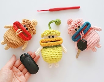 Crochet Monster Key Pouch Pattern, Big Mouth Amigurumi Key Holder (PDF Download)