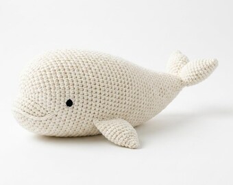 Grof gehaakt beluga-walvispatroon – eenvoudige amigurumi-knuffel met zeedieren (pdf-download)