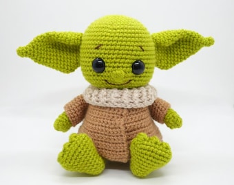 Patrón de amigurumi de ganchillo Grogu, tutorial para peluche de bebé alienígena (descarga en PDF)