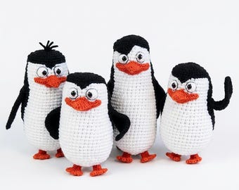 Penguin Crochet Pattern, Madagascar Amigurumi Toys, Intermediate PDF Download