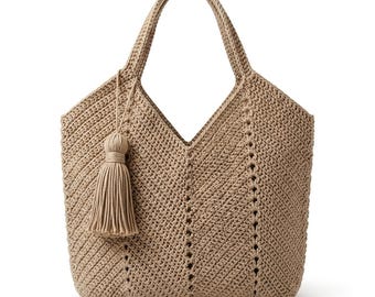 Structured Tote Bag Knitting Pattern, Modern Market Handbag Tutorial (PDF Download)
