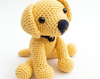 Virkat mönster för Labrador Retriever-valp (Amigurumi-hundleksak) (digital nedladdning)