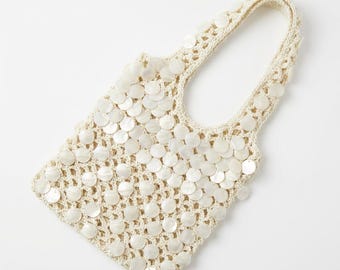 Crochet Bag Pattern, Sequin Mesh Shoulder Bag PDF, Sparkly Boho Tote Tutorial, Easy Crochet Handbag Pattern, Instant Download Digital PDF
