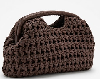 Raffia Frame Clutch Crochet Pattern, Intermediate Bag Design (PDF Download)