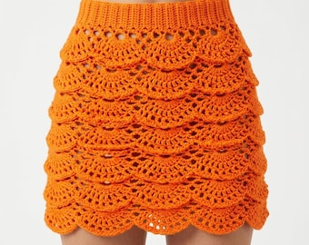 Crochet Shell Stitch Mini Skirt Pattern, Boho Tiered Summer Festival Wear (PDF Download)