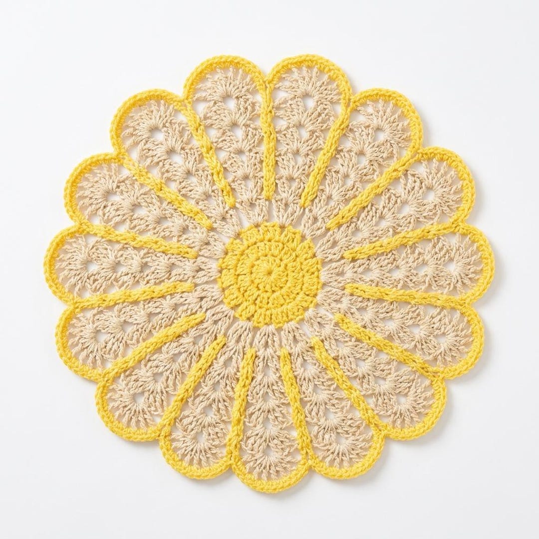 Daisy Raffia Placemat Crochet Pattern – Boho Floral Table Decor (PDF ...