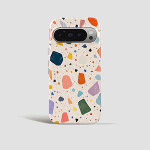 Colorful Terrazzo Retro Stone Pattern Phone Case | Fits Pixel 11 Pro XL 10A 10 Pro XL 9A 10A 9 8A 6A 7 6 | OnePlus 15 13 8 | Huawei P30