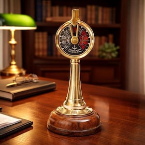 Può includere: Replica in ottone di telegrafo di sala macchine con base in legno. Il quadrante indica "Avanti", "Indietro" e indicatori di velocità. Un oggetto nautico decorativo per scrivania o mensola.